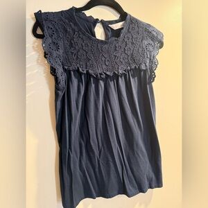 Lauren Conrad Elegant Navy Lace Women's Top
